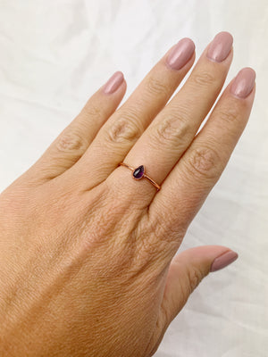 Pear Amethyst Ring