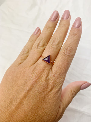 Triangle Amethyst Ring