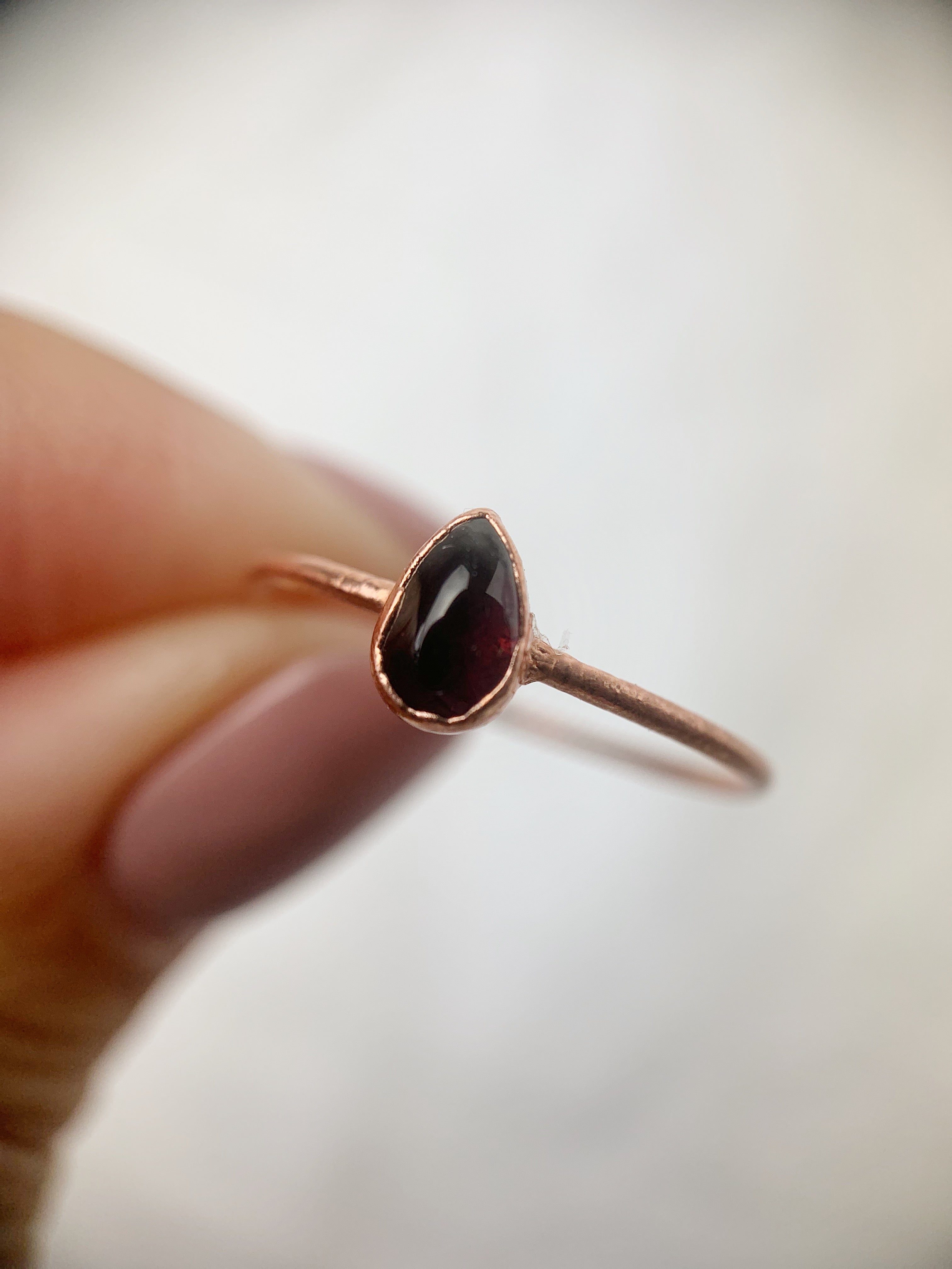 Pear Garnet Ring