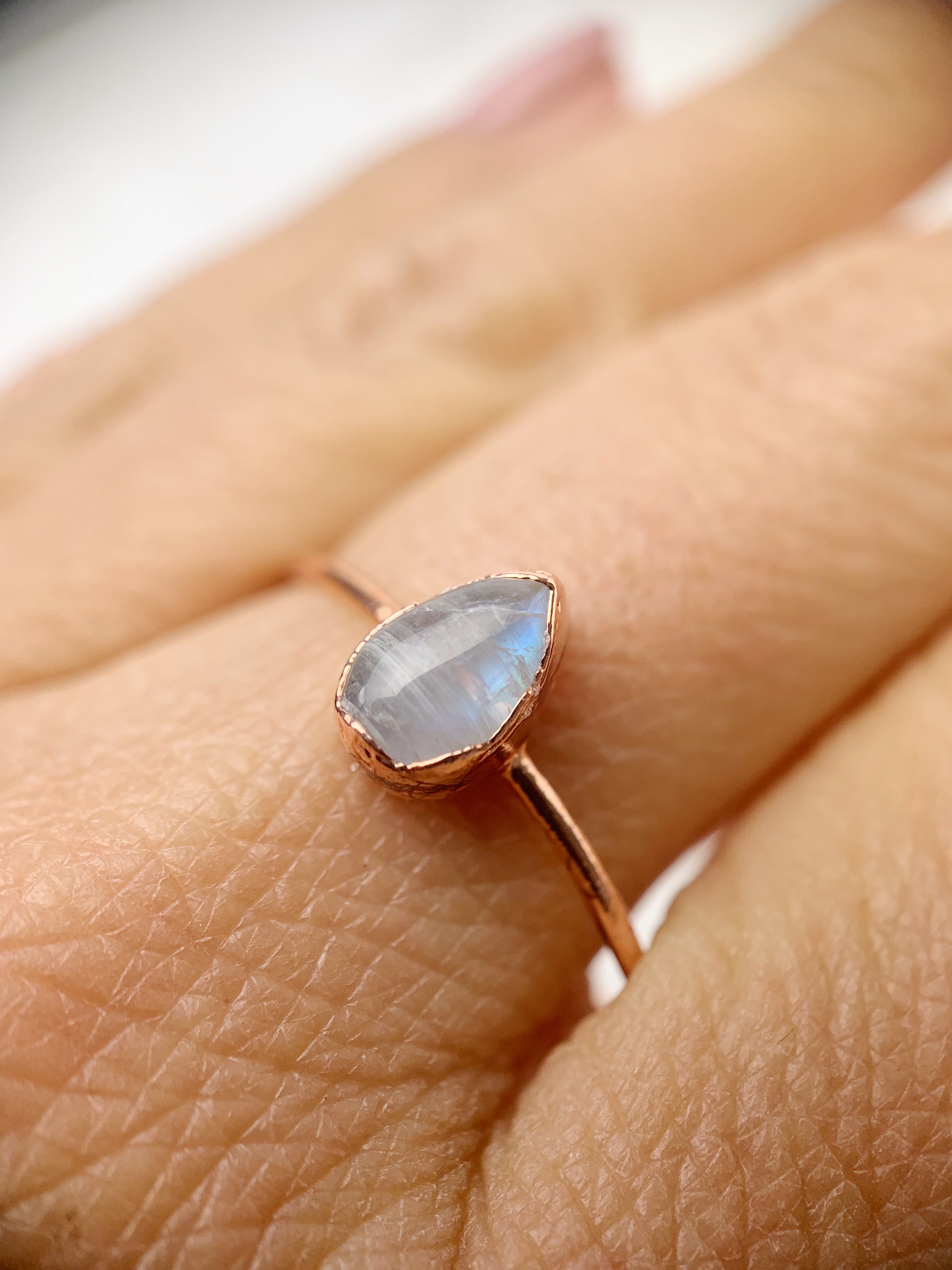 Pear Moonstone Ring