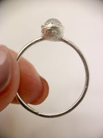 Silver Oval Moonstone Ring