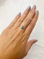 Silver Pear Labradorite Ring