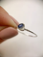 Silver Small Triangle Labradorite Ring