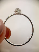 Silver Small Triangle Labradorite Ring