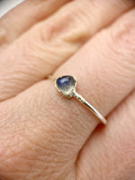 Silver Small Triangle Labradorite Ring