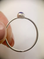 Silver Pear Lapis Ring