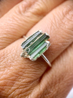 Silver Triple Tourmaline Ring