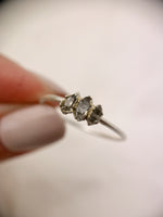 Silver Triple Herkimer Diamond Ring