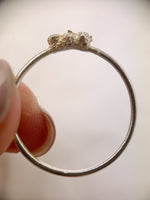 Silver Triple Herkimer Diamond Ring
