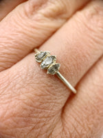 Silver Triple Herkimer Diamond Ring