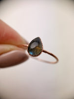 Pear Labradorite Ring