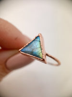 Triangle Labradorite Ring