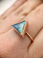 Triangle Labradorite Ring