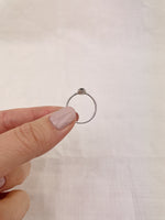 Silver Pear Smokey Quartz Ring