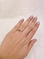 Silver Pear Smokey Quartz Ring