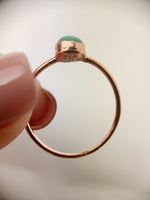 Handmade Turquoise Electroformed Copper Ring • Protective Crystal Jewellery