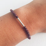 Silver and Garnet Bracelet