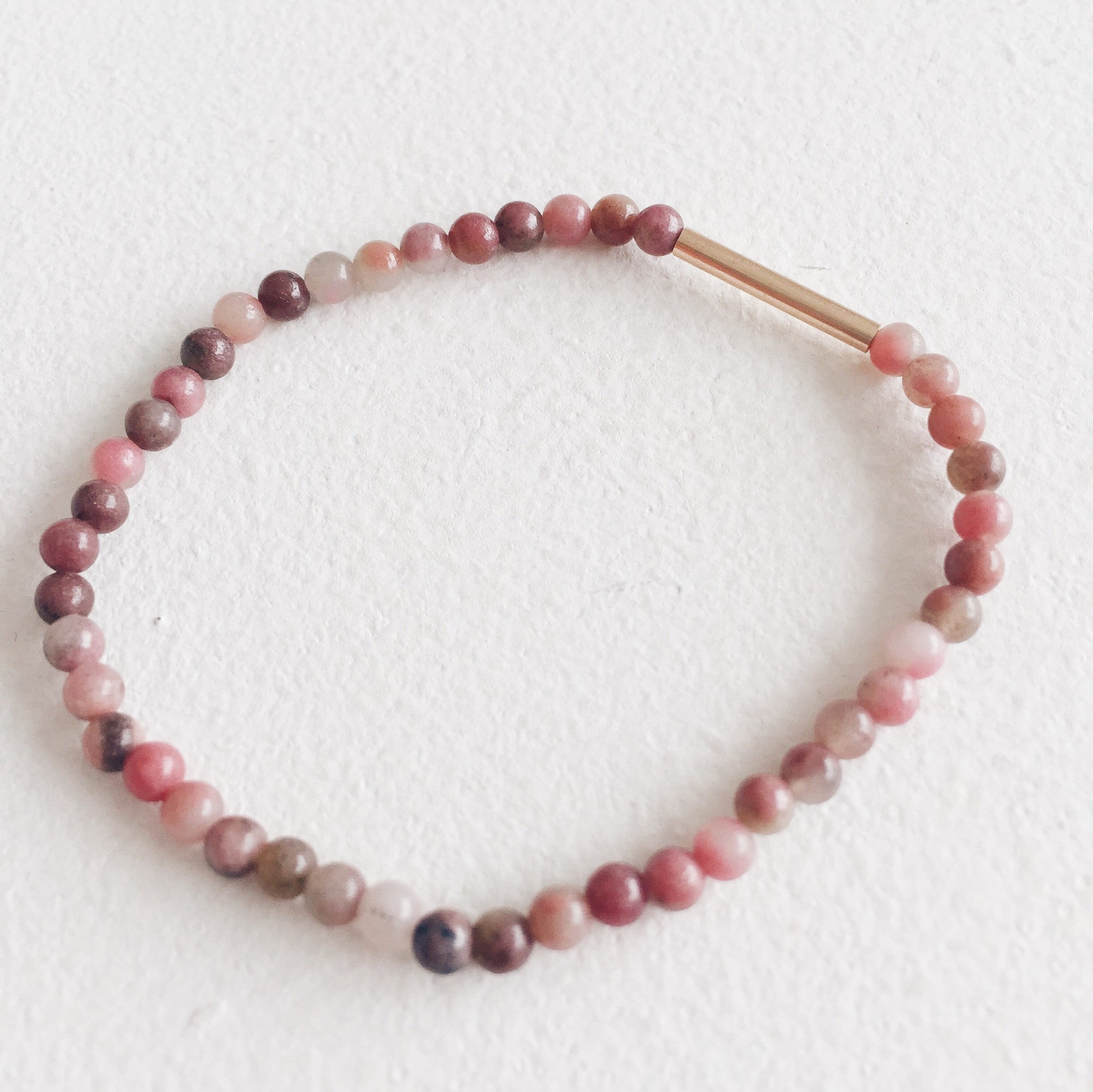 Gold and Rhodonite Bracelet