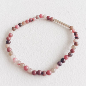 Silver and Rhodonite Bracelet