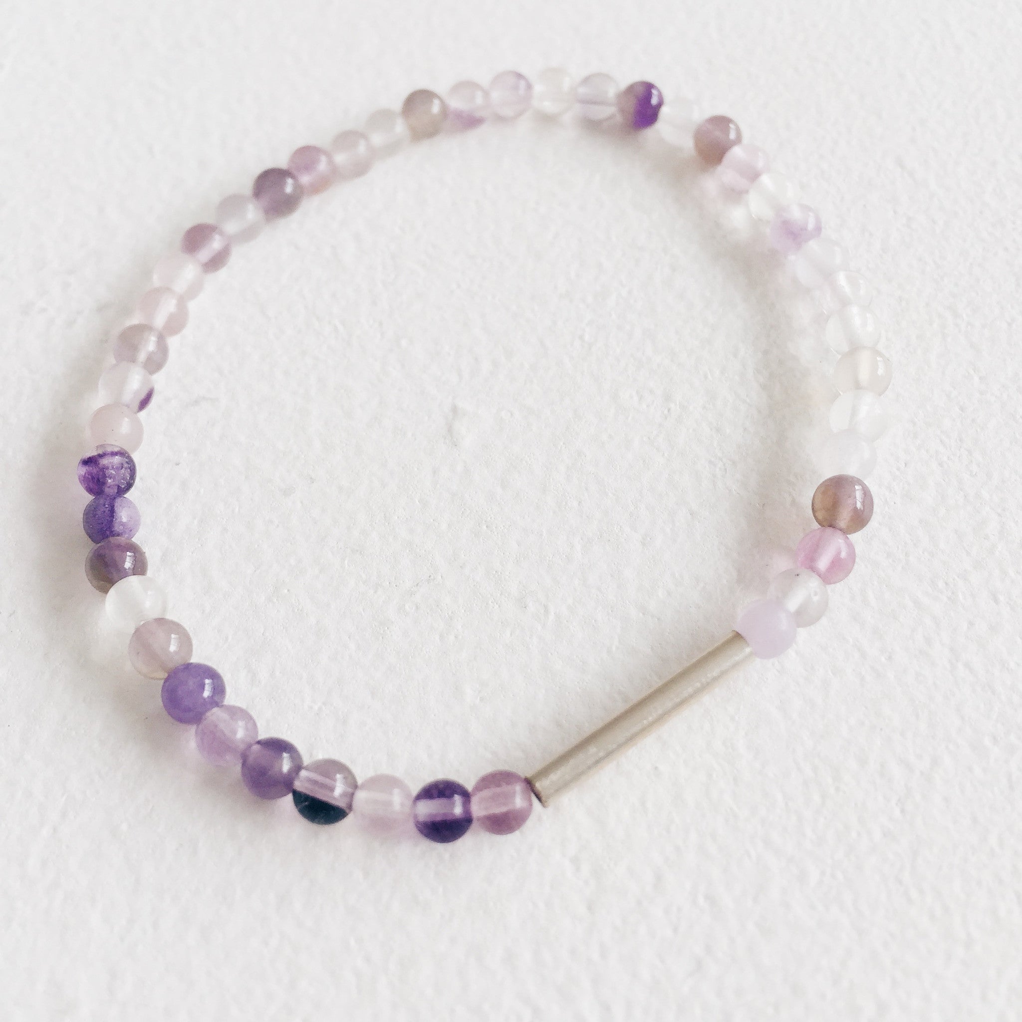 Silver and Purple Fluorite Bracelet